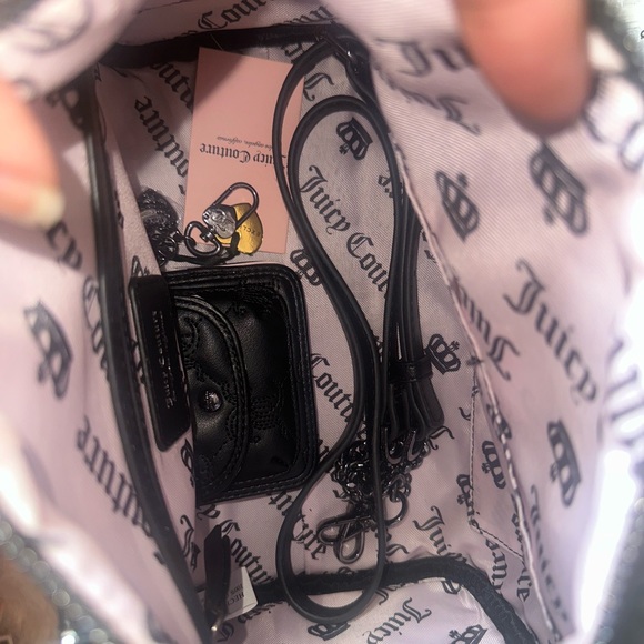 Juicy Couture Tie the Knot Black Liquorice Satchel /Crossbody Wallet Set - Picture 12 of 12